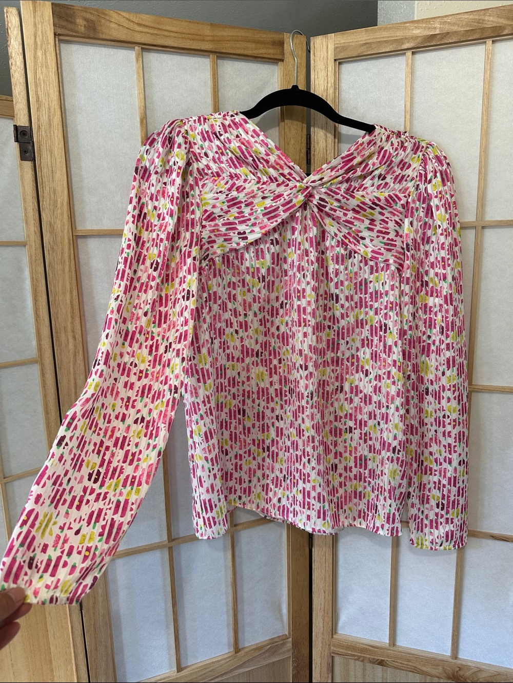 kate spade Pink Multi-Spot Twist-Neck Blouse